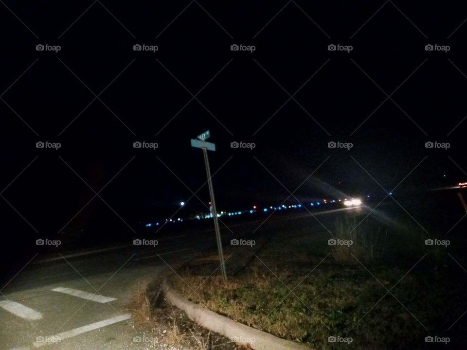 small airport close to home is all lit up. got some night fliers doing touch and goes.