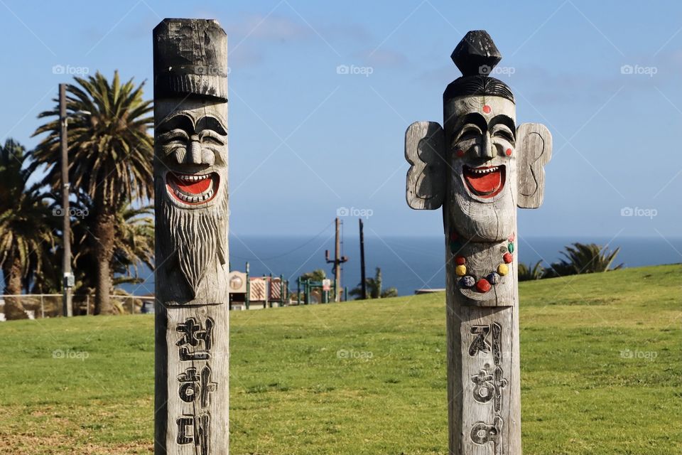 Korean Friendship Statues at Angels Gate Park in San Pedro, California.