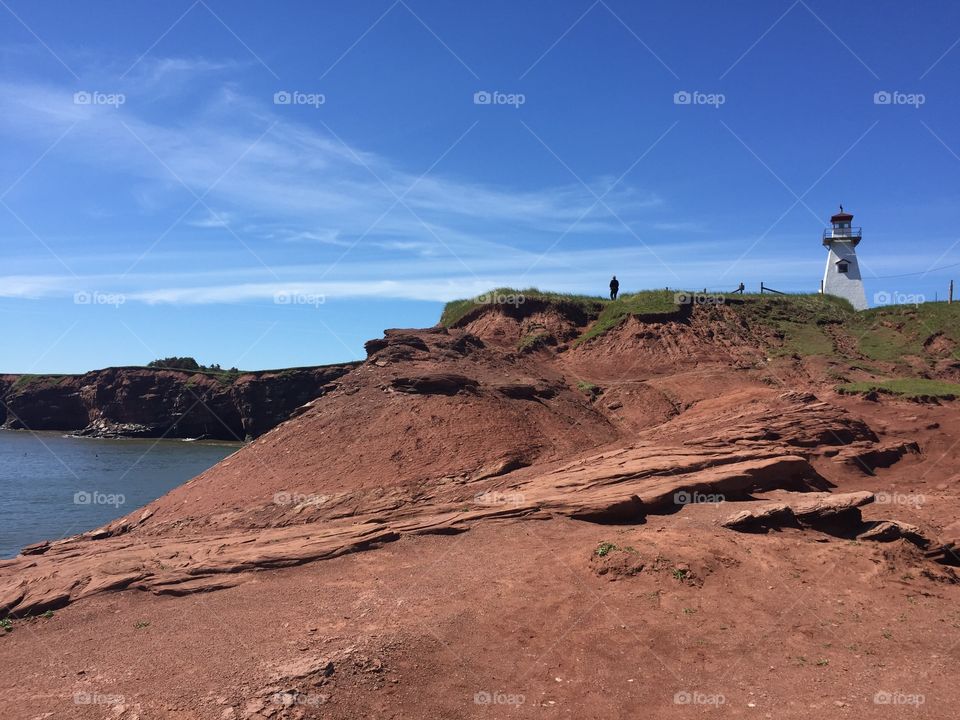 Pei lighthouse and cliffs