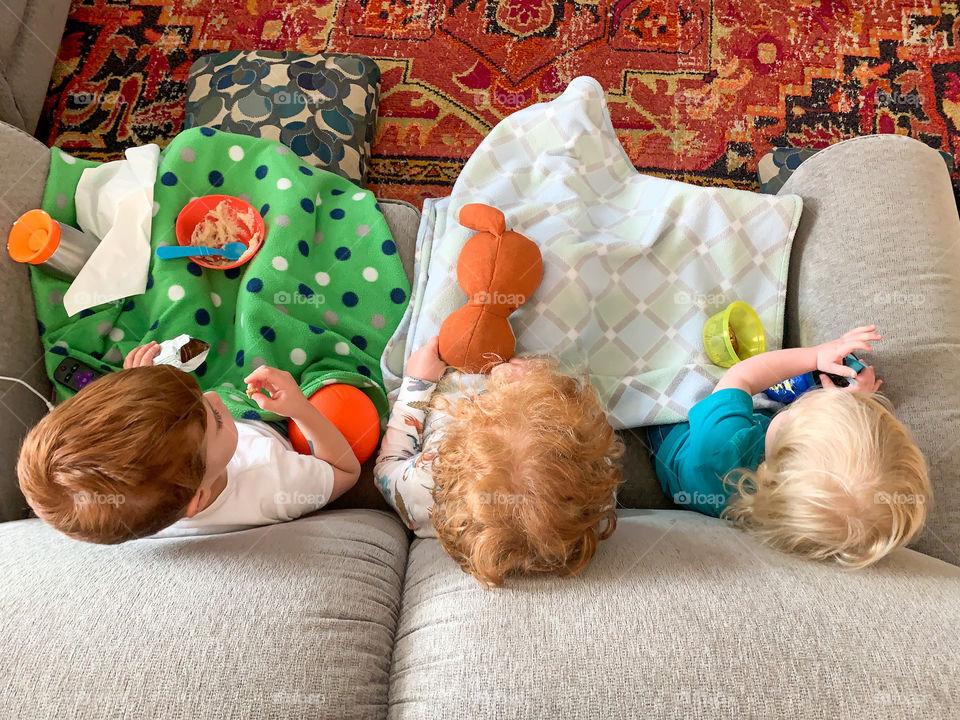 Trio of breakfast eaters 