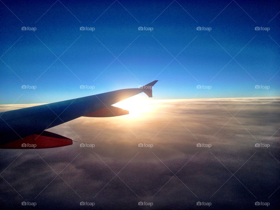 sunset clouds plane easyjet by jbrinkler