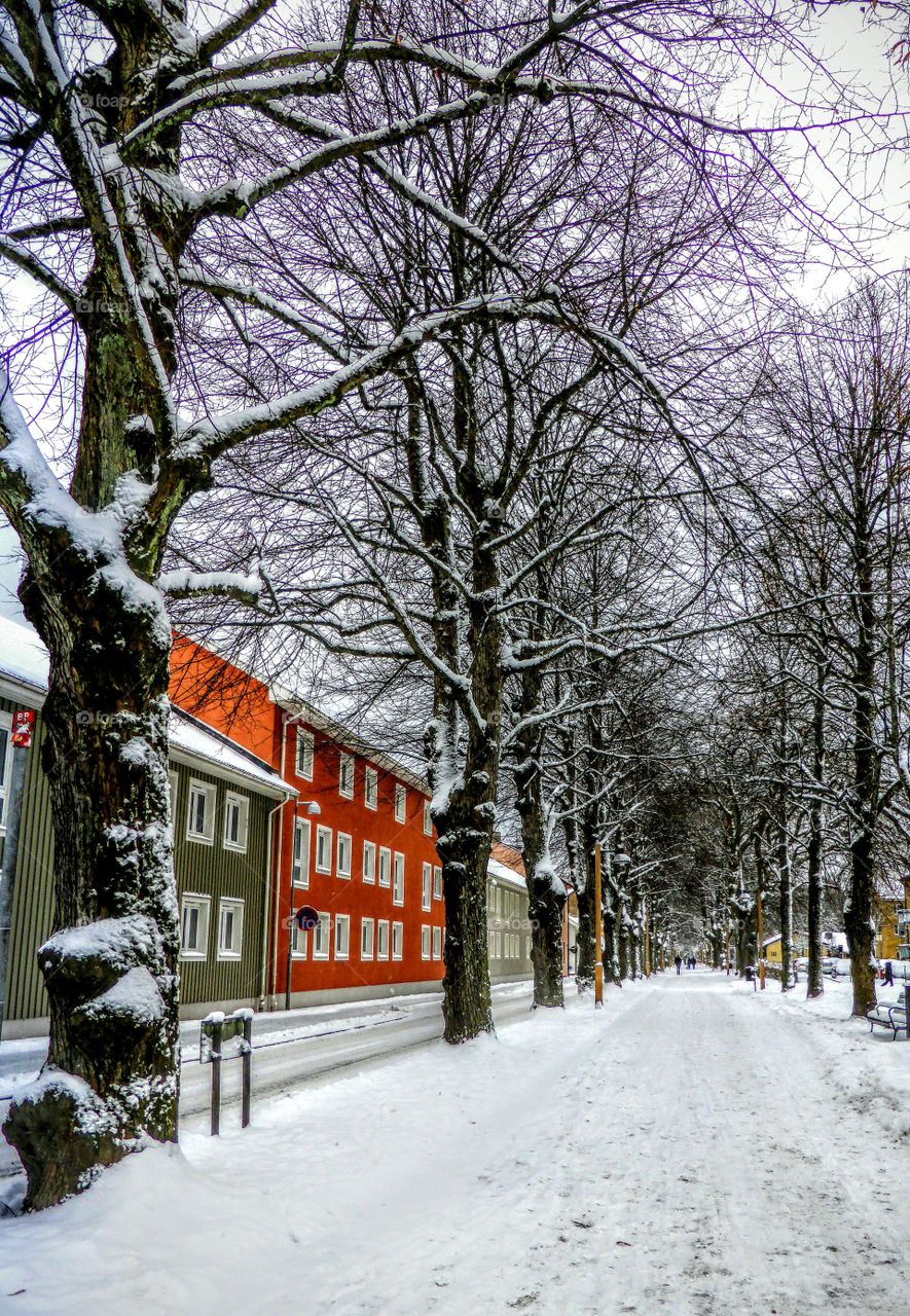 Alingsås Sweden winter road