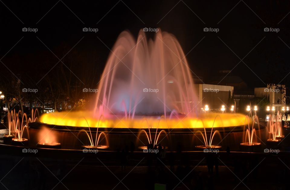 The Magic Fountain in Barcelona. Event with colors and music