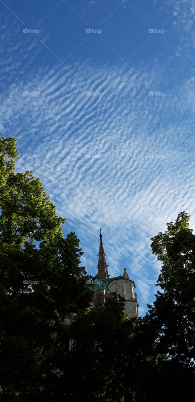 clouds over chartres cathedral