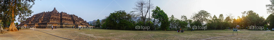 panoramic view of borobudur temple