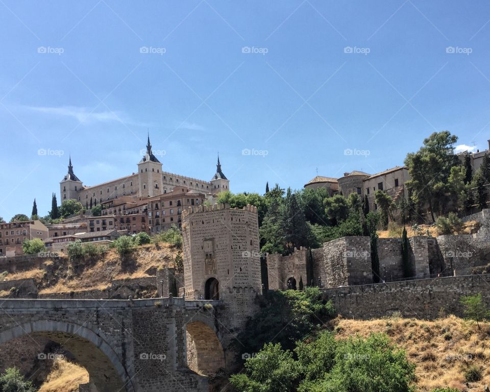 The Alcazar on the hill in Toledo Spain