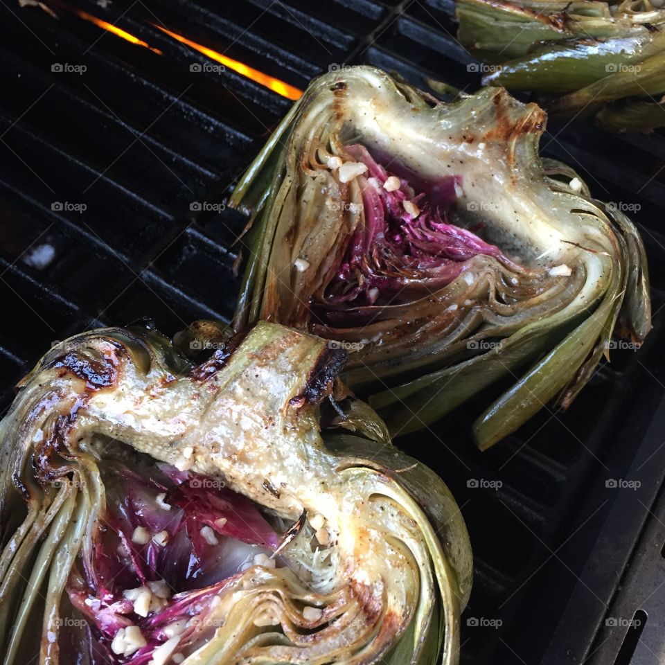 Grilled artichokes.
