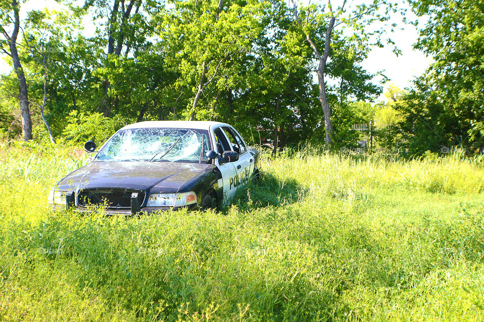 abandoned cop car