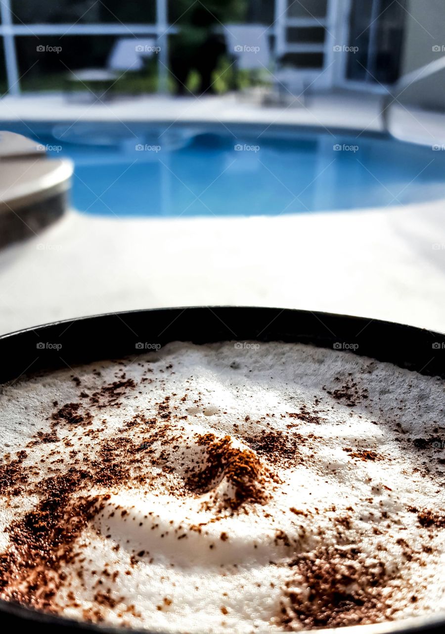 Cappuccino at the pool