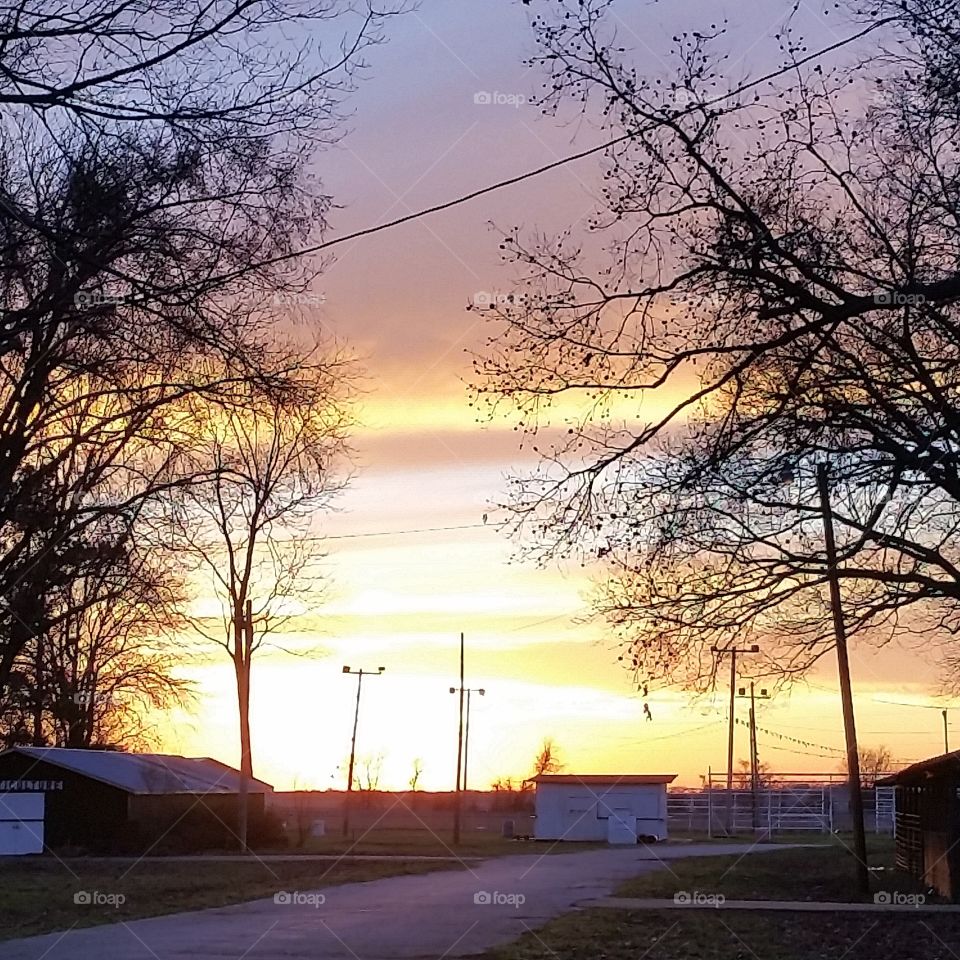 Sunset at Church, Forrest City,  Arkansas