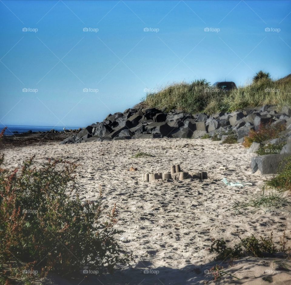 Scottish beach sandcastle