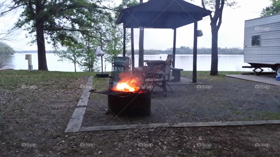camping on the river