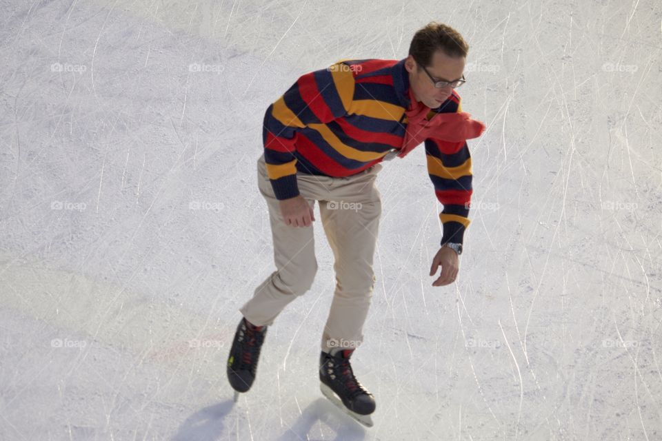 Man on the ice rink