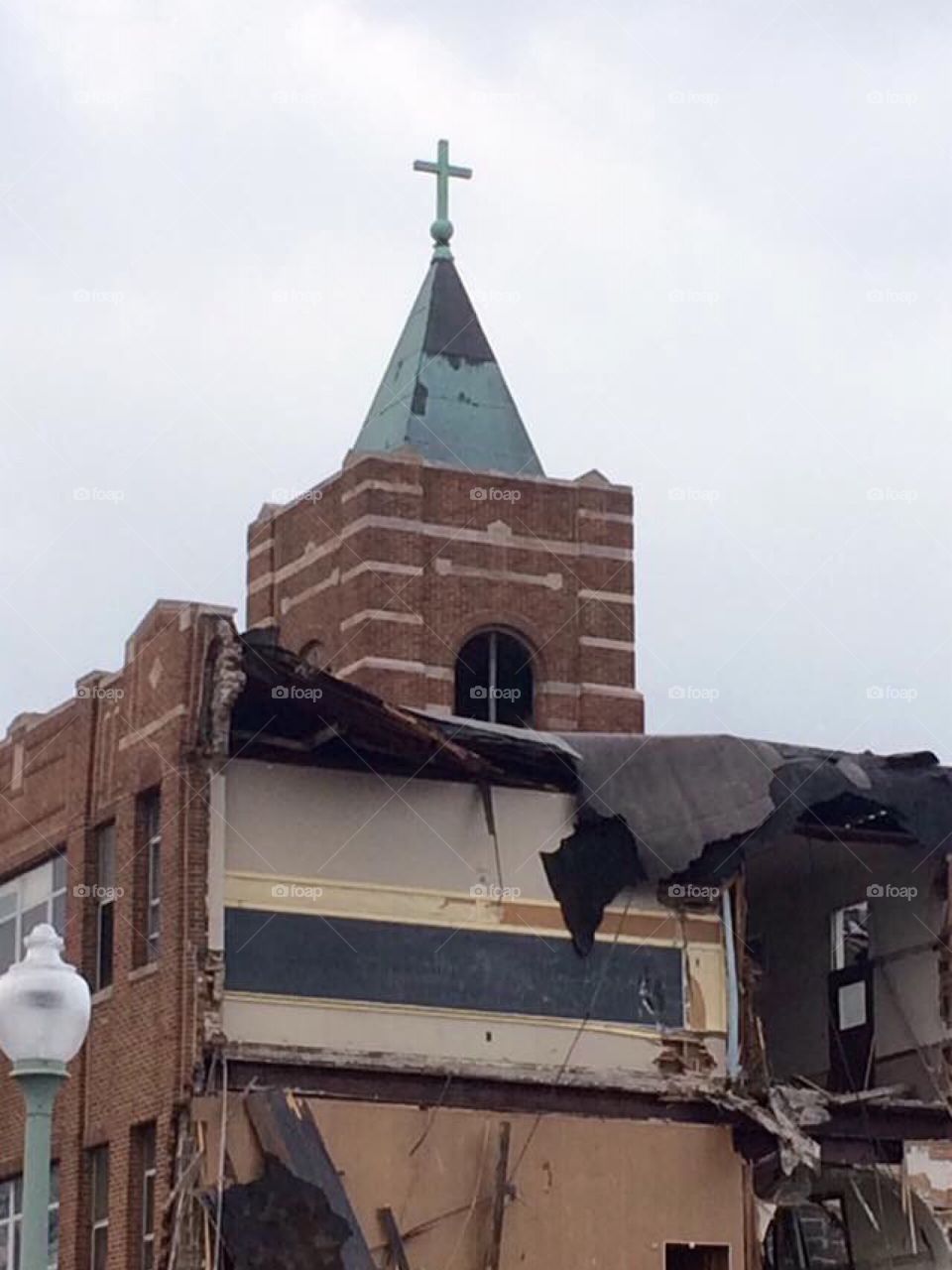 Demolition of school and church 