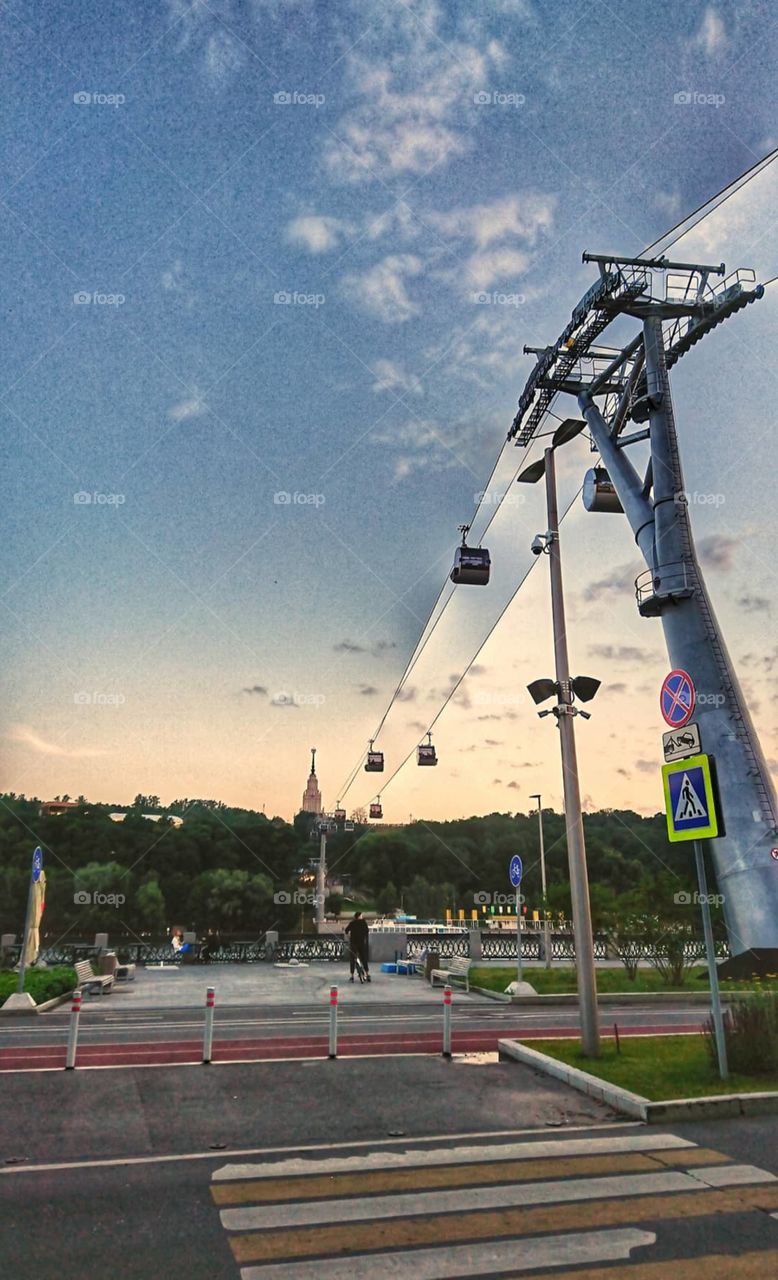 Moscow cableway under Moscow river