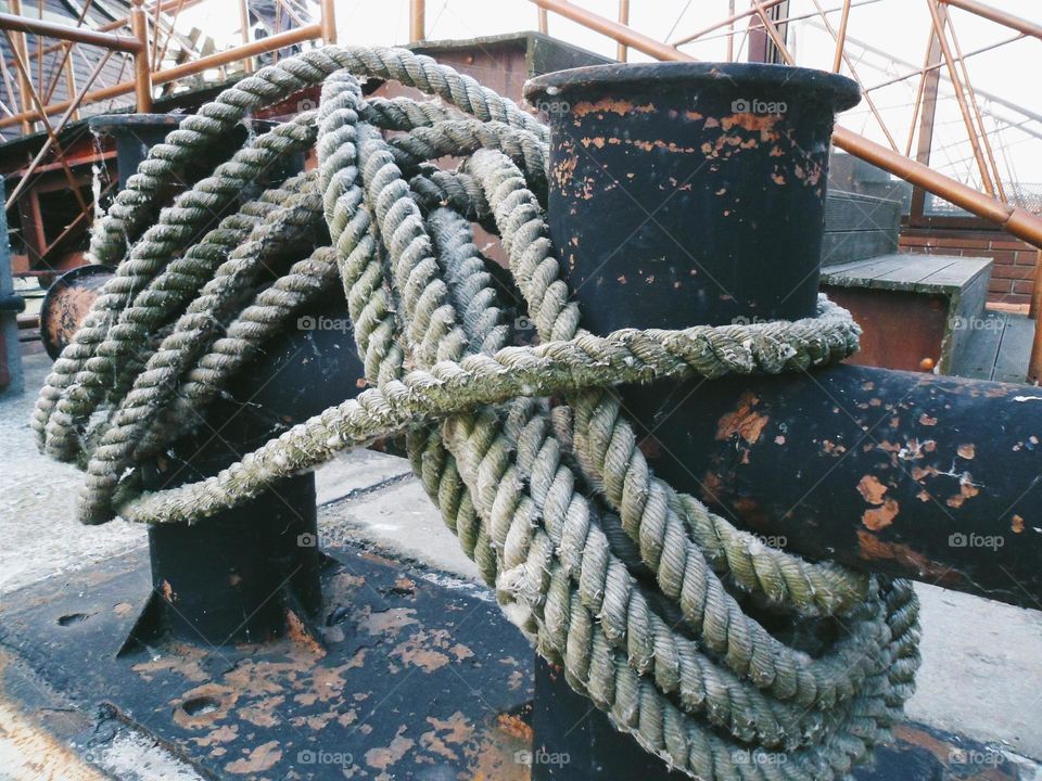 metal construction and rope