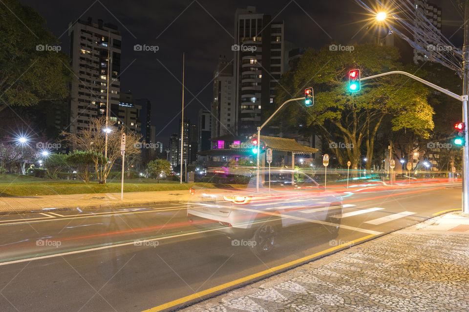 Japanese square at night.