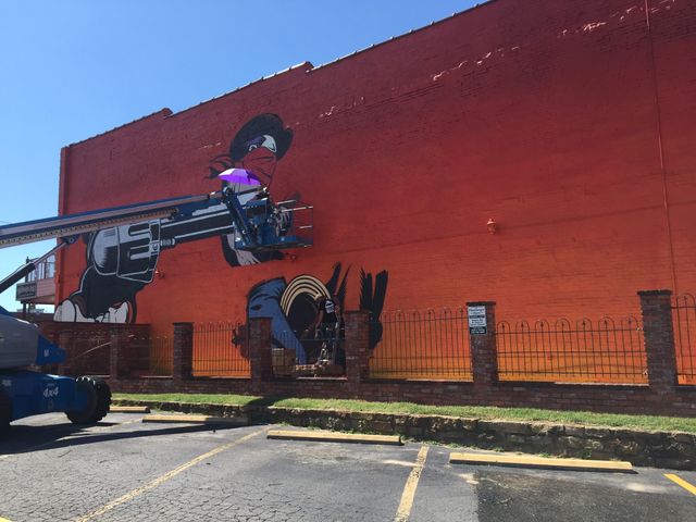 Mural in progress