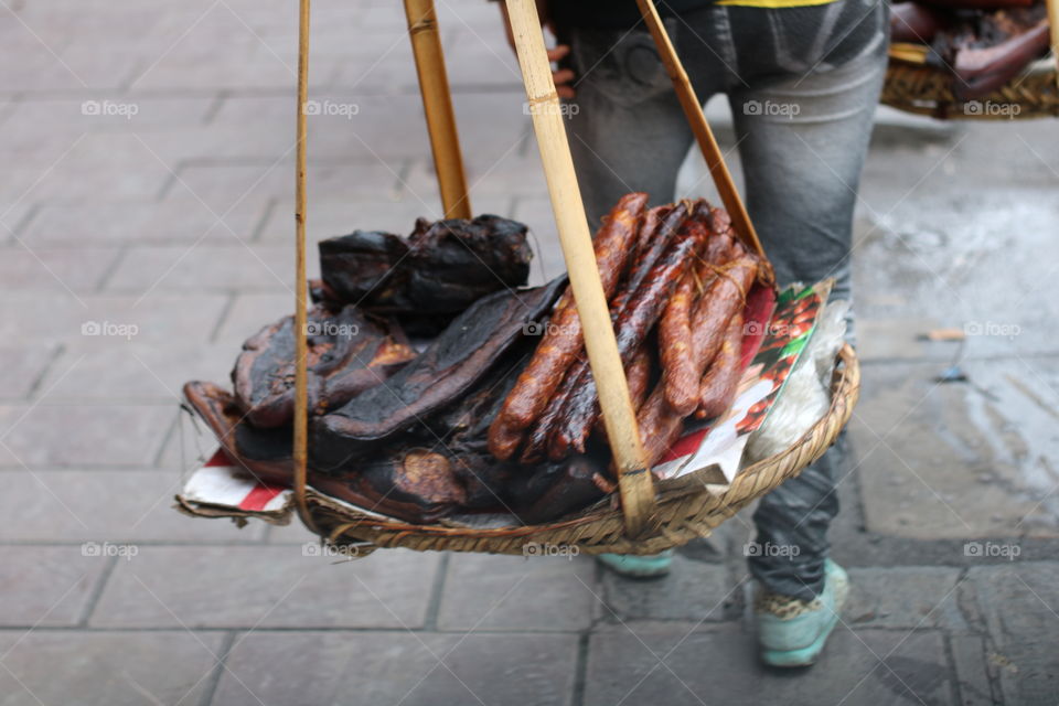 Walking street market in China