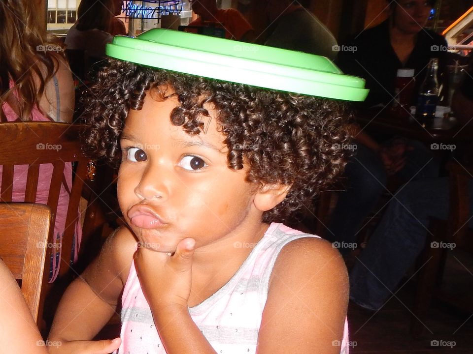 Silly Girl with Curly Hair