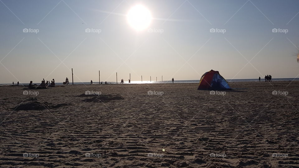 The end of the day at beach