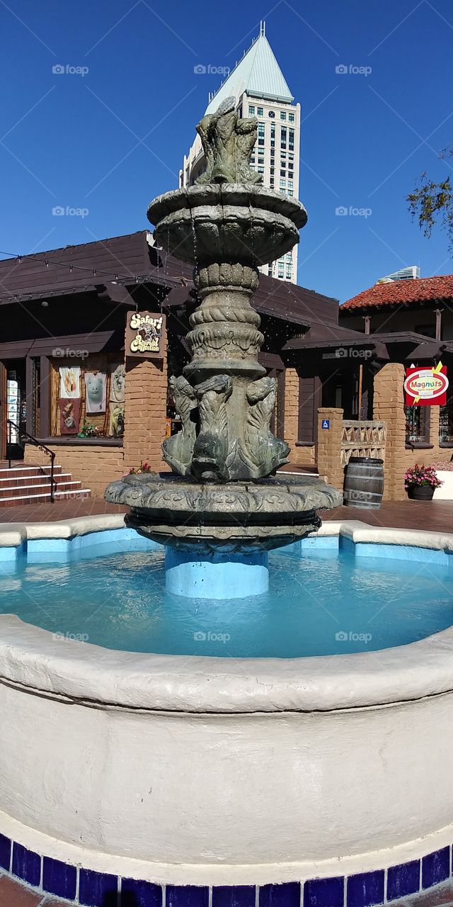 Fountain on a sunny day.