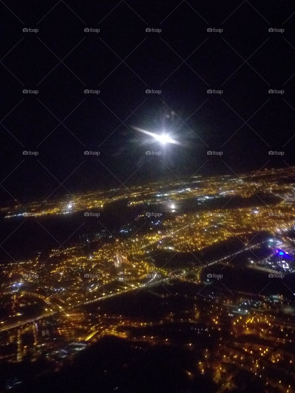 night views from plane