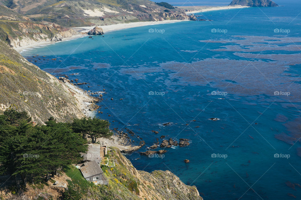 Pacific coast line off highway 1