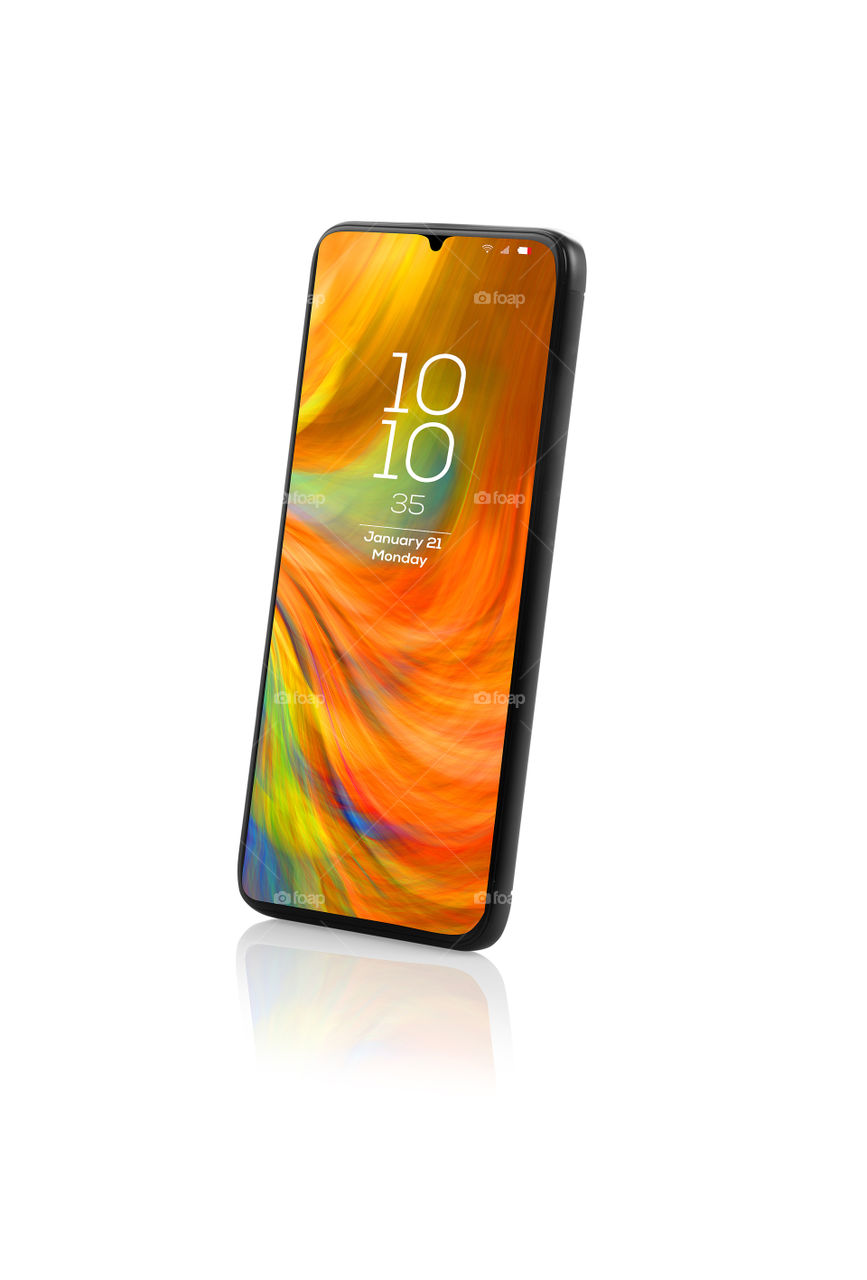 modern smartphone on white background