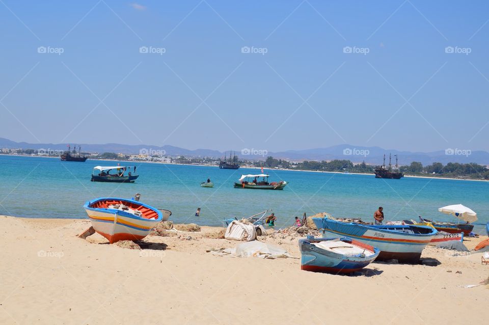 Boats on beach