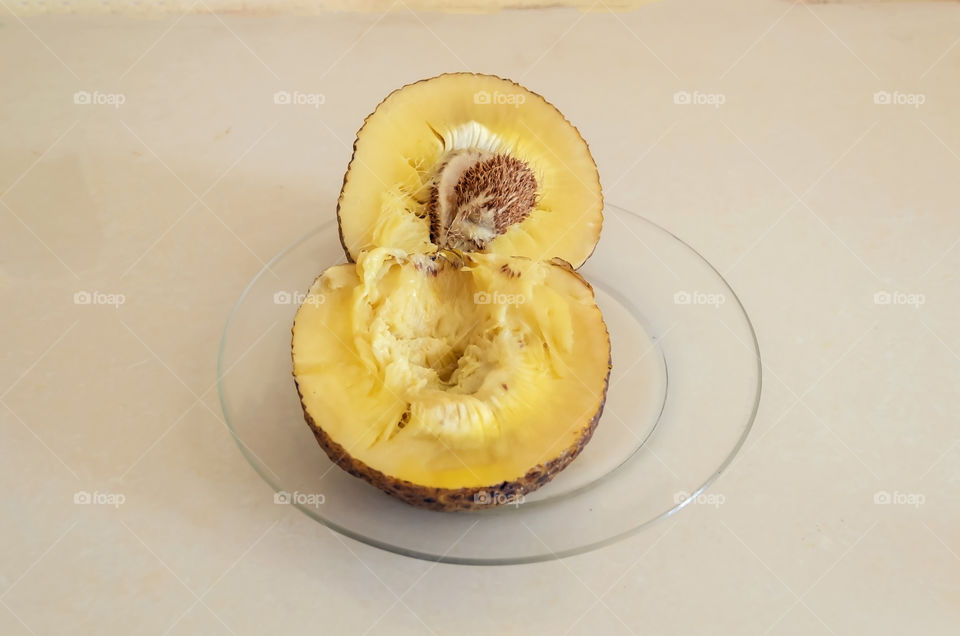 Cross Section Of A Boiled Breadfruit