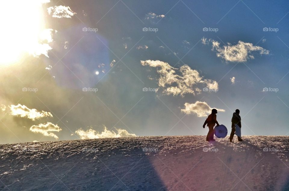 Children sledding