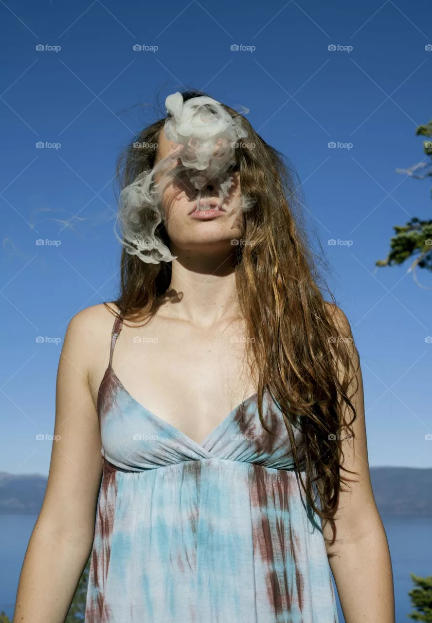 Abstract smoking hippy 