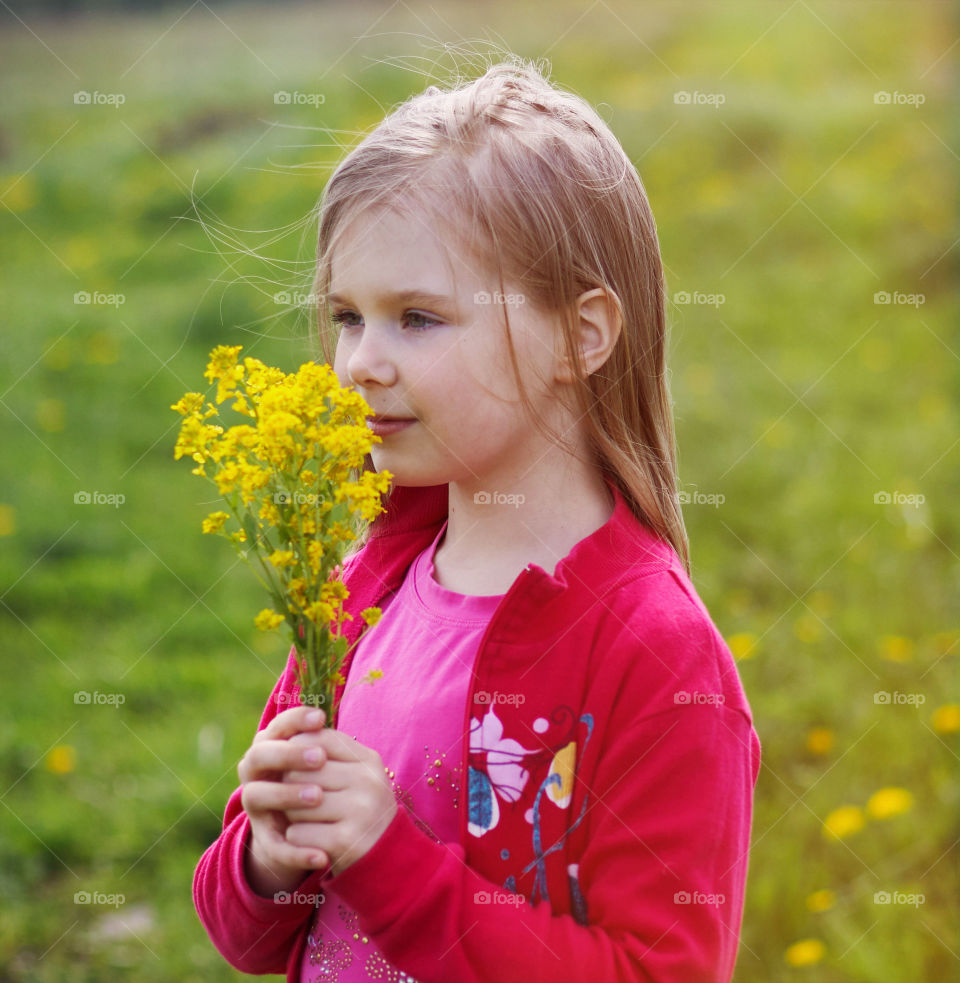 girl and flower