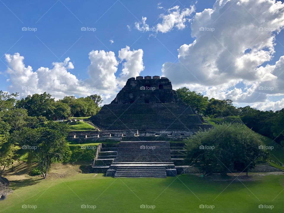 Mayan ruins temple in Belize