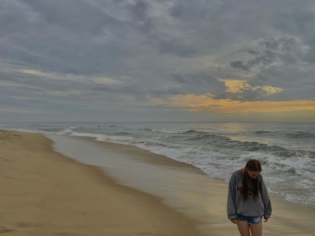 walking the beach at Ocean City, MD