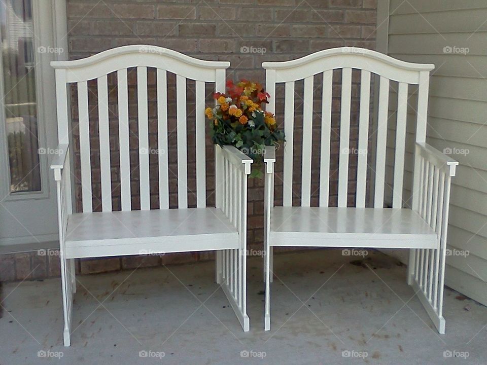 Repurposed baby crib