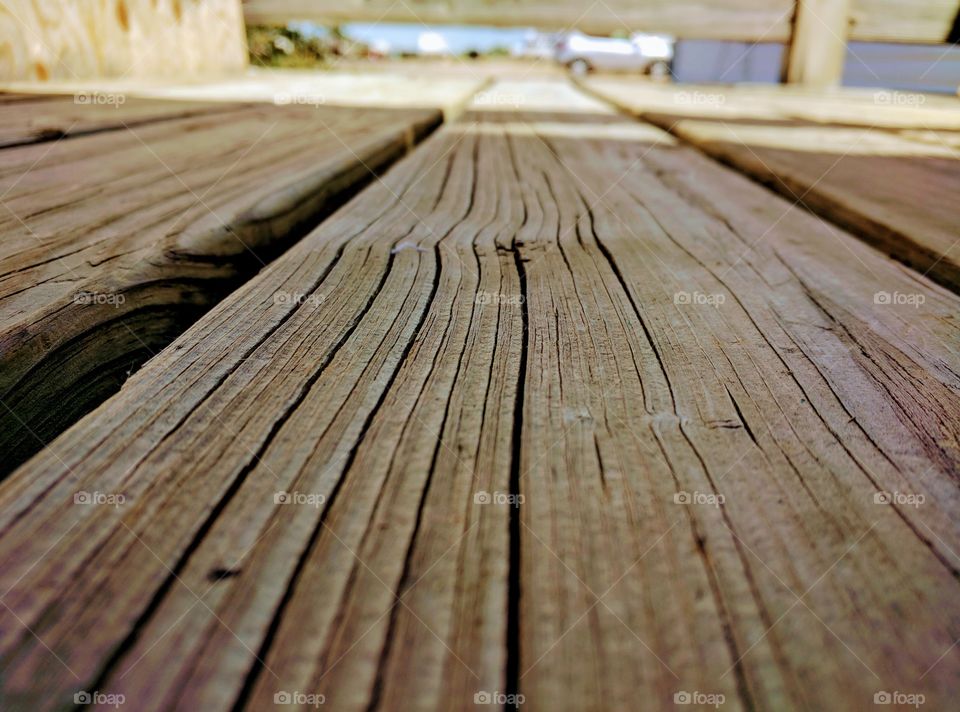 Weathered porch board.