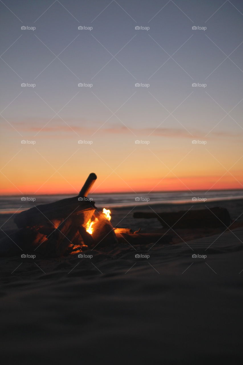 Beach Bonfire . Oregon coast beach campfire, good times 