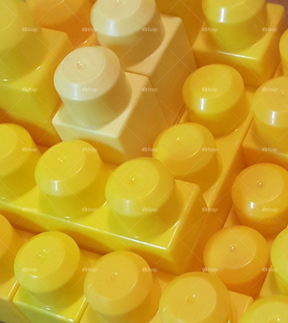 Top view of children's building blocks