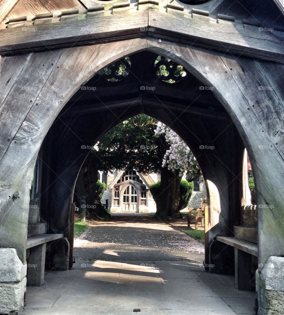 Through the archway