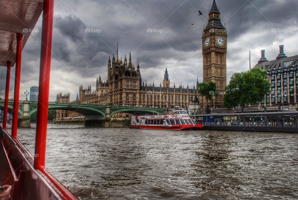 Big Ben at Westminster from The River Thames