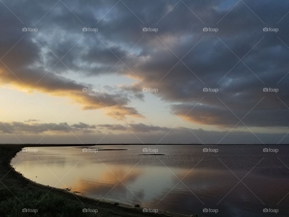 Reflection of evening sky