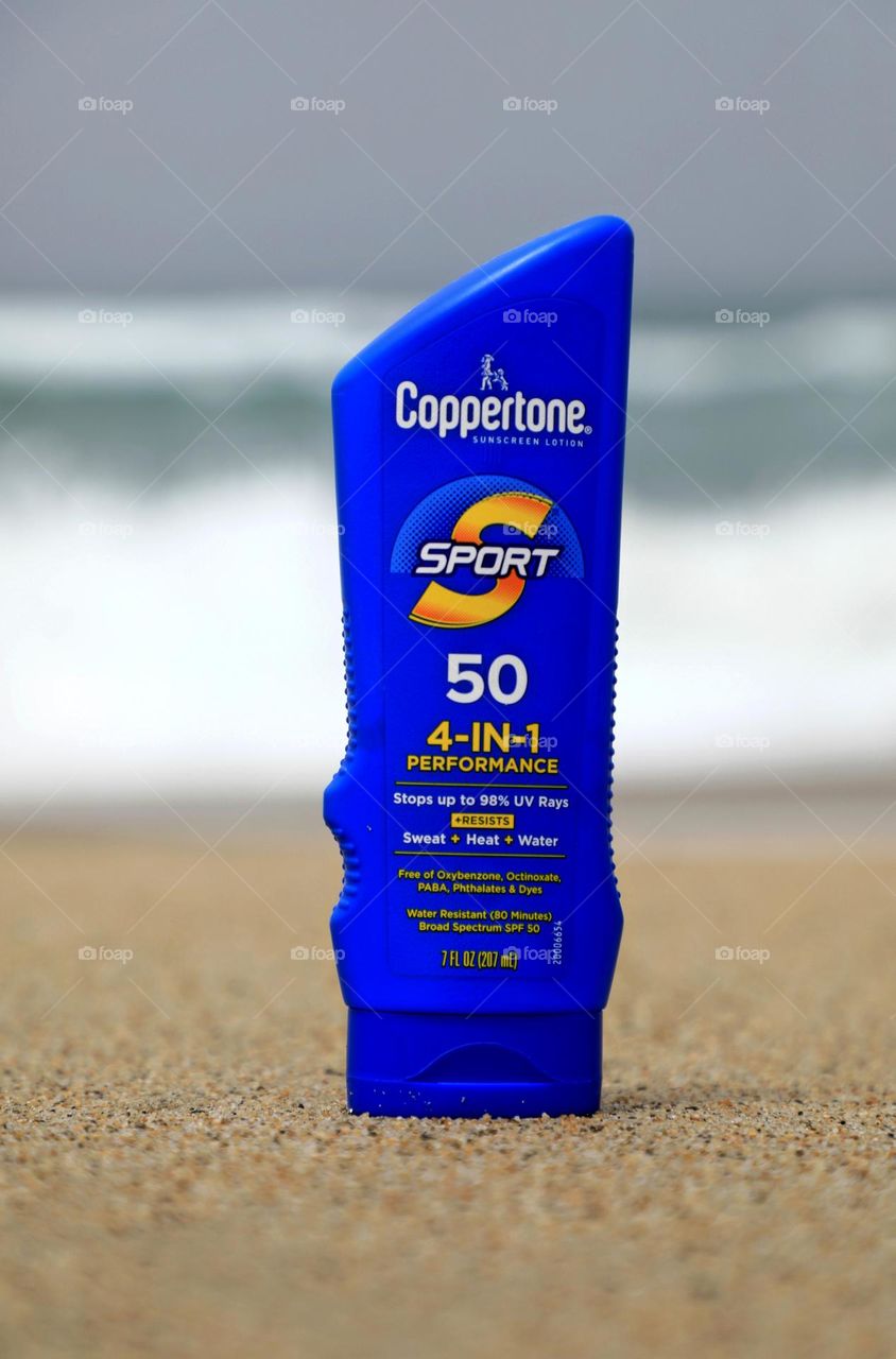 Sunscreen on the beach