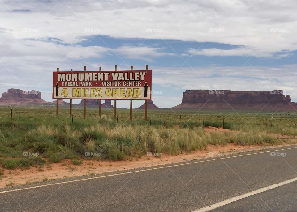 4 miles to Monument valley. 4 miles to Monument valley on the famous route 163