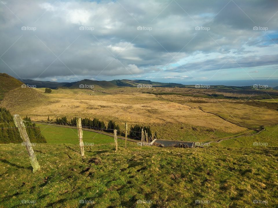 View of a hiking trail in the Azores