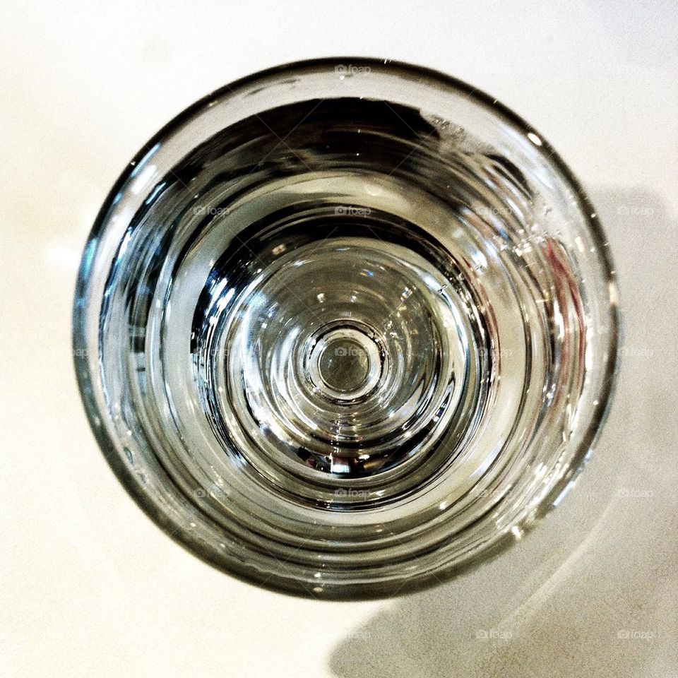 Glass with water on the table
