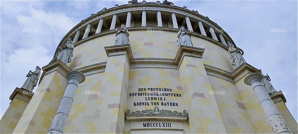 This is the entrance to “Liberation Hall” by “Kelheim”, Bavaria inscribed: “To the German liberation fighters, ‘Ludwig I’, King of Bavaria 1813”. Construction of this landmark to defeating “Napoleon” was completed in 1815. 2024. Hypnotic Productions