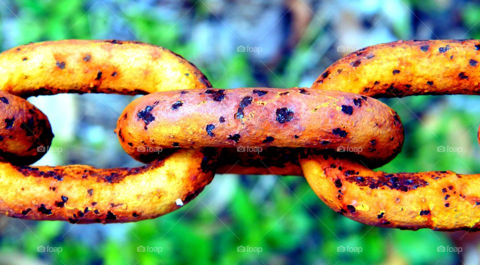 Macro shot of old metal chain