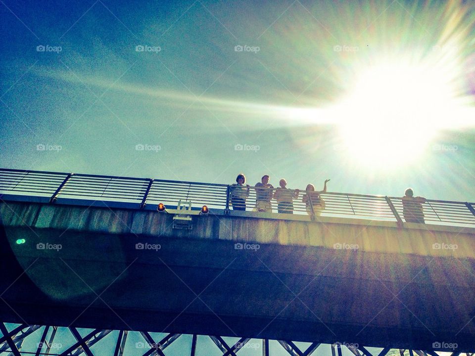 People on the bridge